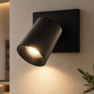 Fabas modo applique da parete moderna luce orientabile cilindro nero