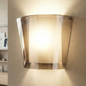 Fabas luce viki fume applique di vetro da parete moderna