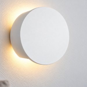 Applique in gesso lampada da parete moderna rotondo bianco per soggiorno