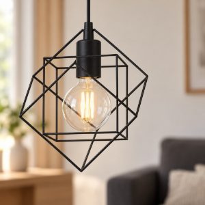 Eglo straiton lampada a sospensione 24cm per soggiorno industriale nera