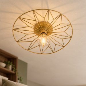 Eglo castanuelo plafoniera 42,5cm per soggiorno moderna oro