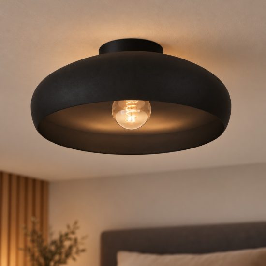 Eglo mogano plafoniera 40cm per camera da letto moderna nera