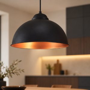 Eglo truro 2 lampadario a sospensione 37cm per cucina industriale nero e rame