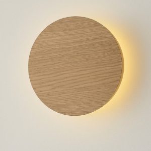 Applique per cucina di legno 40cm rotondo disco design moderna