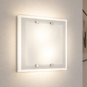 Perenz applique frame quadrata vetro bianco lucido 30cm