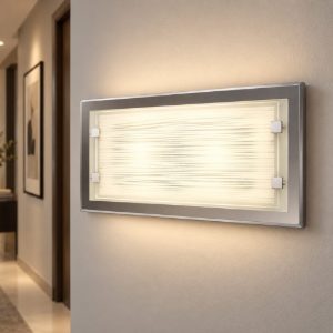Perenz frame applique rettangolare moderna da parete bianco striato
