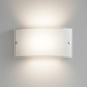 Applique bianco vetro curvo per interno moderni