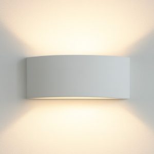 Isyluce applique in gesso ceramico curvo bianco moderno