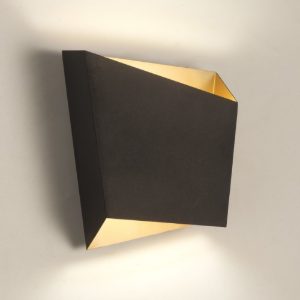 Applique per parete nero interno oro design moderna