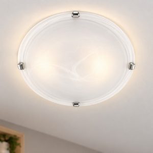 Eglo salome plafoniera 2 luci 40cm per soggiorno moderna cromo