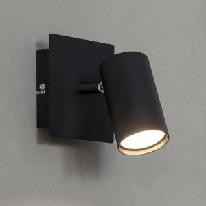 Applique da parete con cilindro orientabile nero