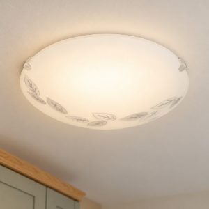 Eglo mars plafoniera 25cm per cucina moderna bianca con decoro a foglie