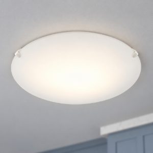 Eglo mars plafoniera 25cm per cucina moderna bianca con vetro satinato