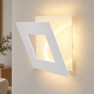 Applique led 18w 3000k 18cm quadrata bianca per soggiorno