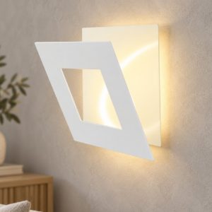 Applique design led 40w 3000k 40cm quadrata bianca per soggiorno