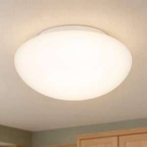 Eglo ella plafoniera 20cm per cucina moderna bianca con vetro opalino