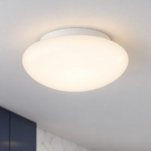 Eglo ella plafoniera 28cm per cucina moderna bianca con vetro opalino