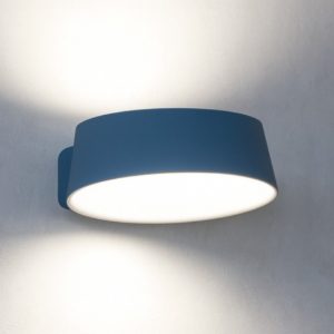 Oxygen stilnovo applique led 17w 3000k metallo azzurro dimmerabile