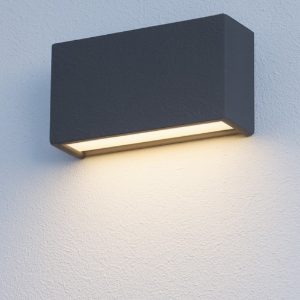 Linea light applique led 10w 3000k box w2 cemento bi emissione