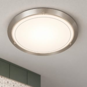 Eglo planet 1 plafoniera 29cm per cucina moderna nichel