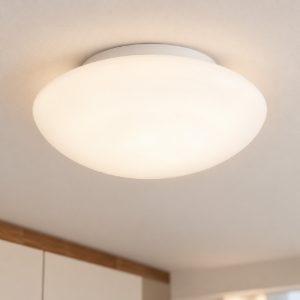Eglo ella plafoniera 2 luci 35cm per cucina moderna bianca con vetro opalino