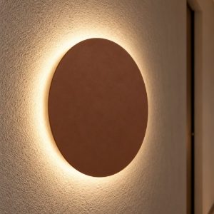 Perenz nebula applique rotonda marrone led 15w cct 3000k 4000k 6000k dimmerabile