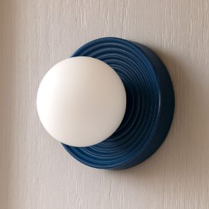 Applique in ceramica blu lucido perenz illuminazione ceramic