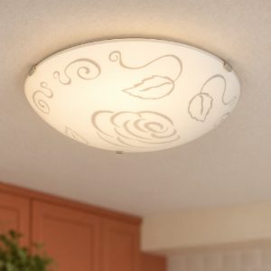 Eglo mars 1 plafoniera 25cm per cucina moderna bianca con decoro a rose