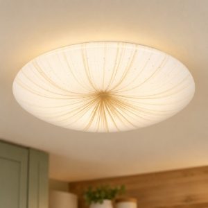 Eglo nieves 1 plafoniera led 10w 3000k 31cm per cucina moderna bianca e oro
