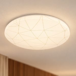 Eglo rende plafoniera led 19,5w 3000k 38cm per sala da pranzo moderna bianca e oro