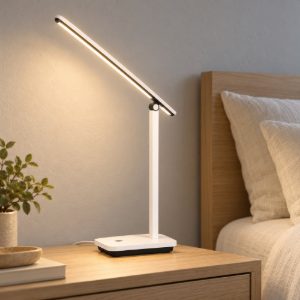 Eglo iniesta abat-jour per camera da letto led 3,6w cct 3000k 6500k 35cm moderna bianca e nera