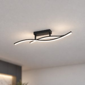 Eglo grisolia plafoniera led 12w 4000k 84,9cm per cucina moderna nera