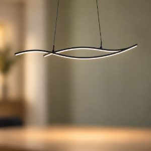 Eglo grisolia lampadario a sospensione led 20w 4000k 115cm per sala da pranzo moderno nero