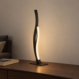 Eglo grisolia lampada da tavolo led 12w 4000k 45,5cm per soggiorno moderna nera