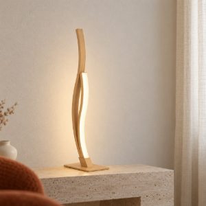 Eglo grisolia lampada da tavolo led 12w 4000k 45,5cm per soggiorno moderna marrone