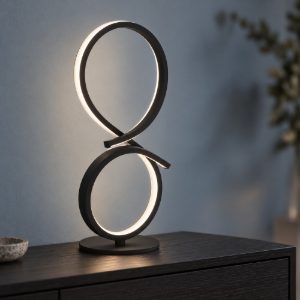 Eglo serpins lampada da tavolo led 11,4w 3000k 40,5cm per ingresso moderna nera