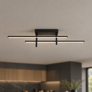 Eglo trepiliano plafoniera led 20w 3000k 78,5cm per cucina moderna nera