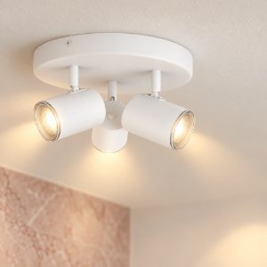 Eglo consuma 1 plafoniera con 3 faretti gu10 orientabili 25cm ip44 per bagno moderna bianca