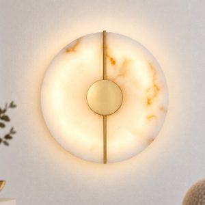 Applique da parete oro ottone effetto alabastro led 12w 3000k