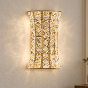 Applique classico led 12w 3500k 18cm da parete per soggiorno oro platino