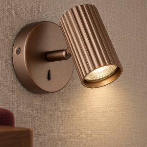 Eglo portillo applique per comodino camera da letto gu10 11cm moderna bronzo