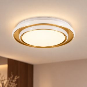 Eglo moschetta plafoniera led 24w cct 2700k 6500k 40cm per soggiorno moderna oro