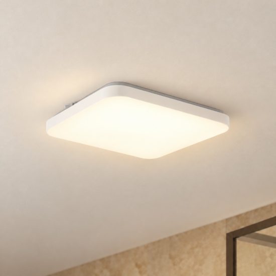 Eglo frania plafoniera led 18w cct 3000k 6000k 33cm ip44 per bagno moderna bianca