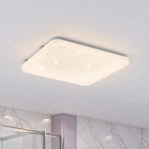 Eglo frania plafoniera led 18w cct 3000k 6000k 33cm ip44 per bagno moderna bianca effetto cristallo