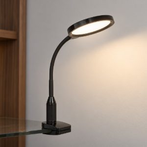 Eglo lauro lampada a pinza led 5,5w cct 2700k 6500k 37,5cm dimmerabile per ufficio moderna nera