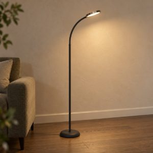 Eglo lauro piantana led 5,5w cct 2700k 6500k 132cm dimmerabile per soggiorno moderna nera