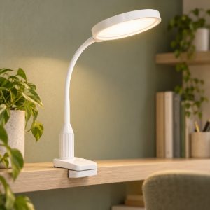 Eglo lauro lampada a pinza led 5,5w cct 2700k 6500k 37,5cm dimmerabile per ufficio moderna bianca