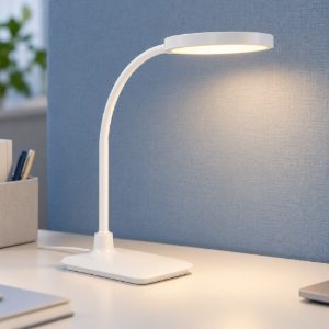 Eglo lauro lampada da scrivania led 5,5w cct 2700k 6500k 36cm dimmerabile per ufficio moderna bianca