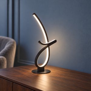 Eglo cardoncito lampada da tavolo led 12w cct 2700k 6500k 46cm per soggiorno moderna nera