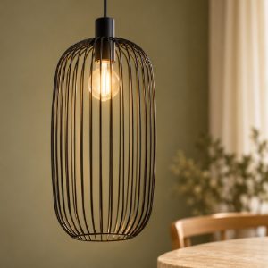 Eglo lodods lampada a sospensione 22cm per sala da pranzo moderna nera